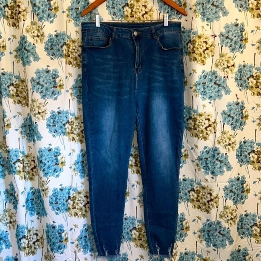 Shein blue skinny jeans